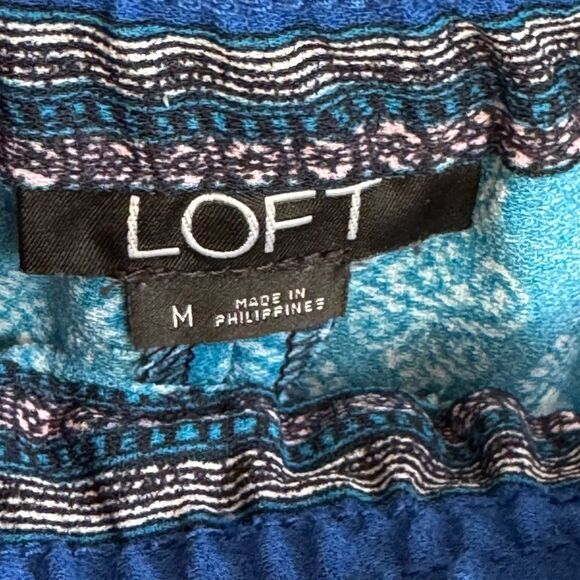 LOFT Blue Athletic Shorts Quick-Dry Geometric Patterns - Picture 4 of 11